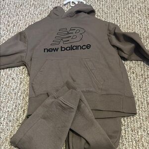 New Balance Kids Brown Hoodie and Pants Set